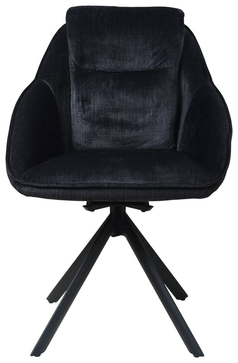 Drehstuhl Brisbane anthrazit Samt B/H/T: ca. 62x92x59 cm