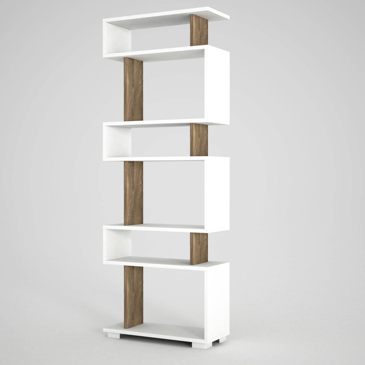 Regal Blok weiß walnuss Nachbildung B/H/T: ca. 60x160x20 cm