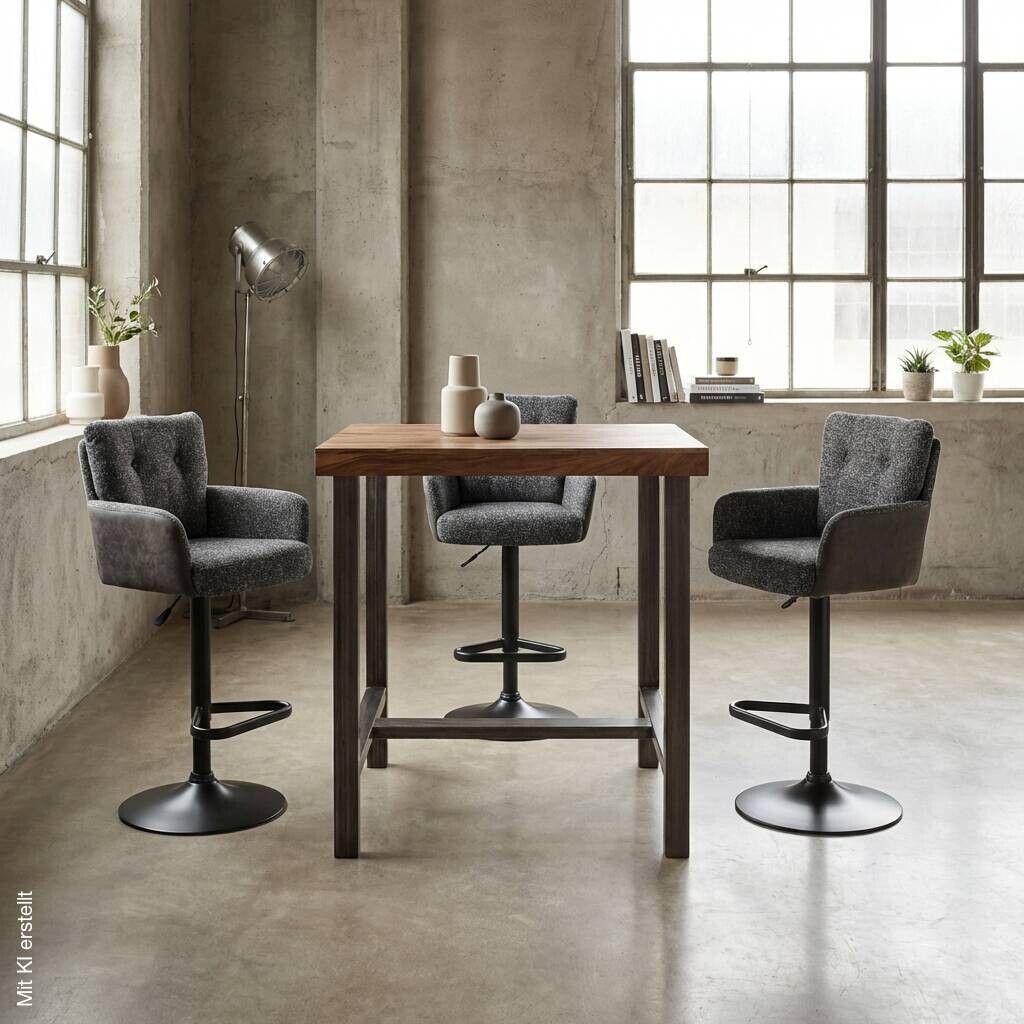 Barhocker Lecce anthrazit B/H/T: ca. 54x98x58 cm