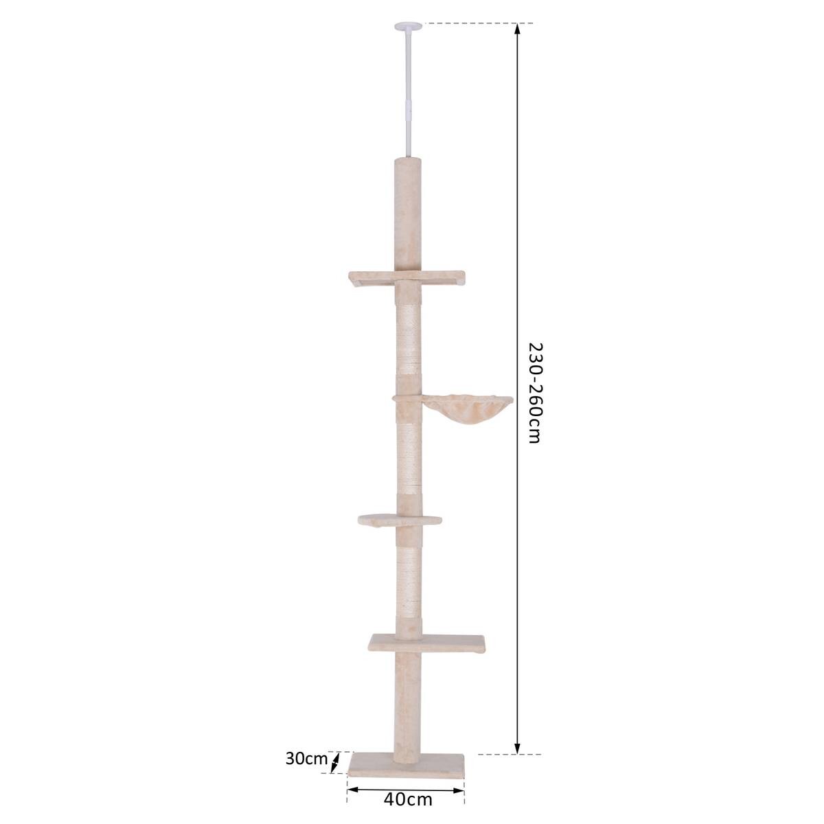 PawHut Kratzbaum beige Spanplatte B/H/L: ca. 34x260x40 cm