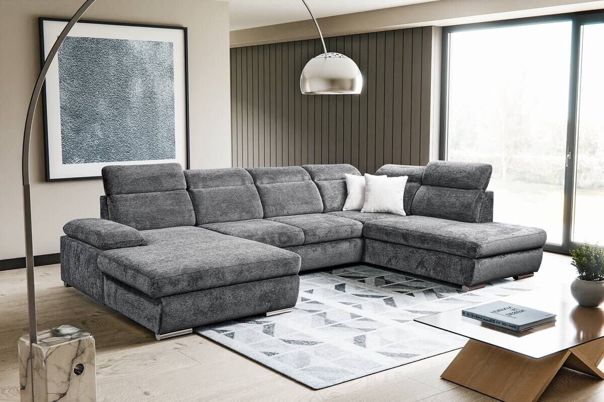 Wohnlandschaft Cordoba anthrazit Webstoff B/H/T: ca. 359x105x232 cm