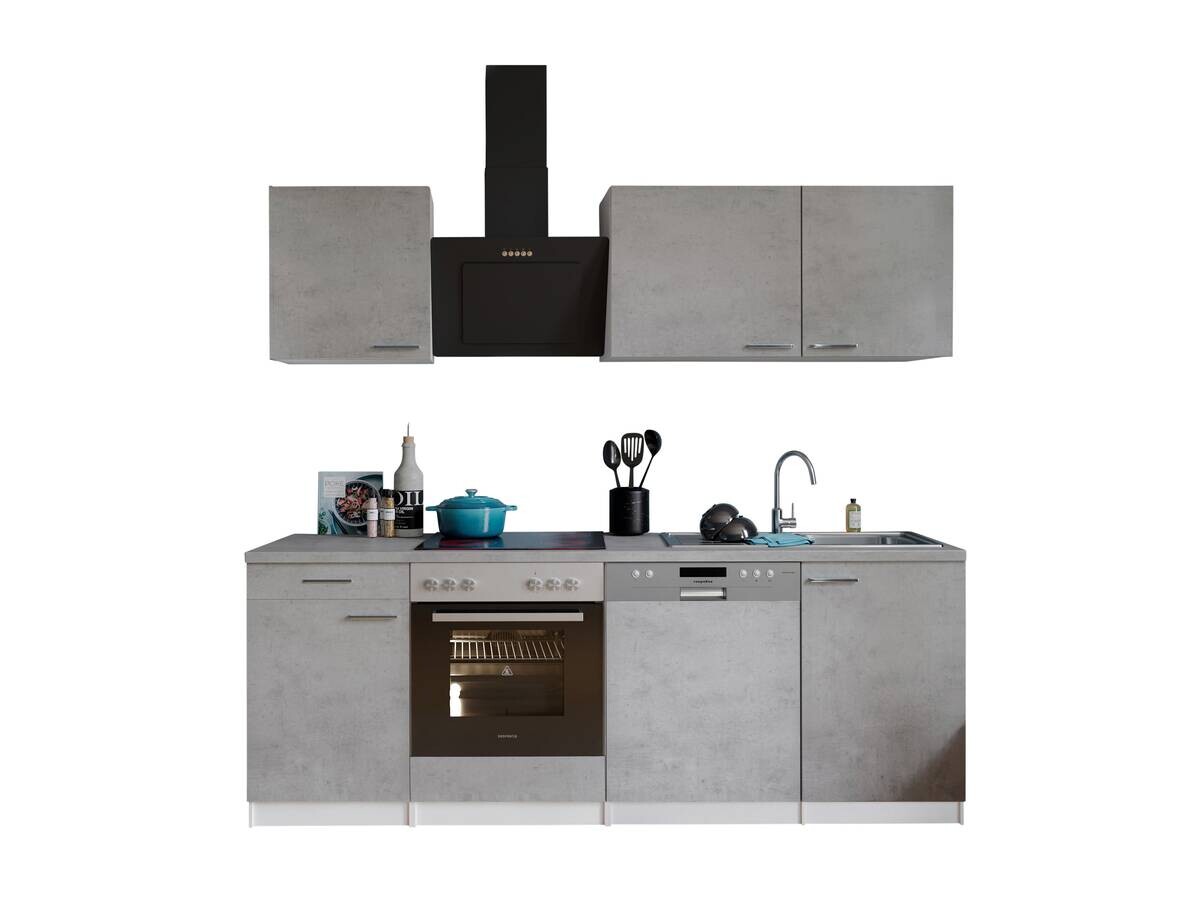 Respekta Küchenblock Malia Beton Optik B/H/T: ca. 220x200x60 cm