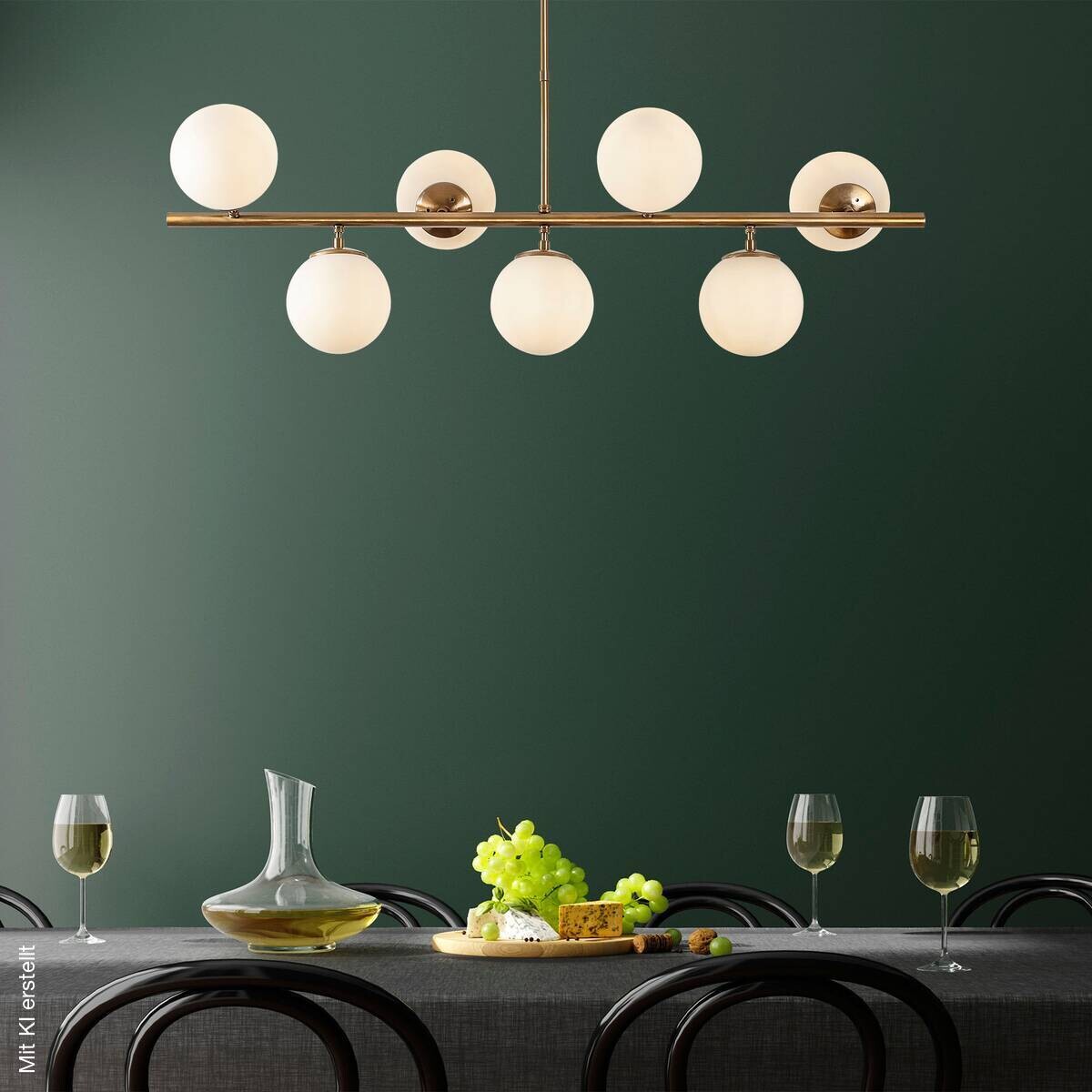 Opviq Deckenleuchte Fazli-10535 Glas B/H/T/L: ca. 113x85x40x113 cm E14 7 Brennstellen