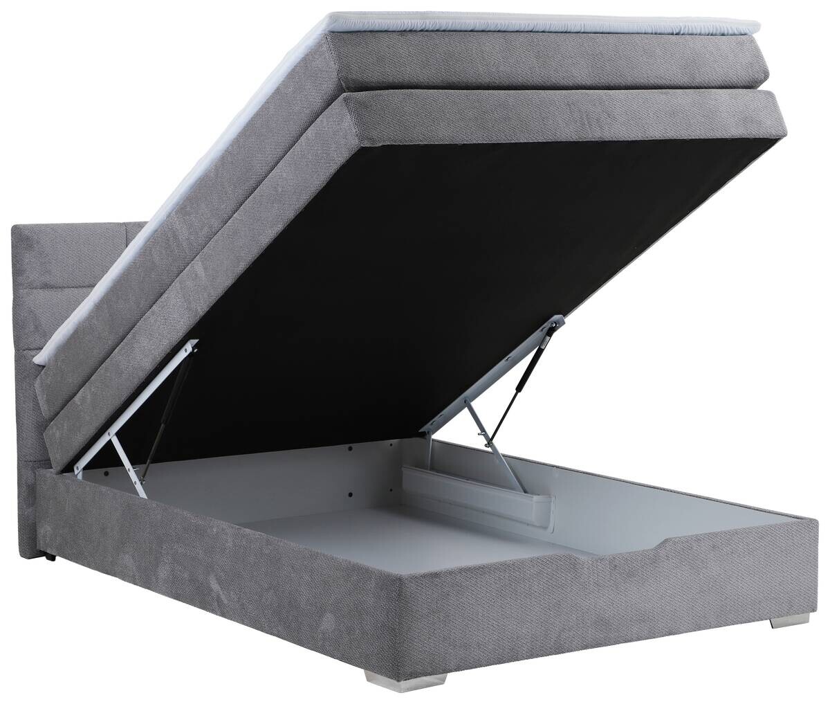 Boxspringbett Porto II grau Liegefläche B/L: ca. 140x200 cm