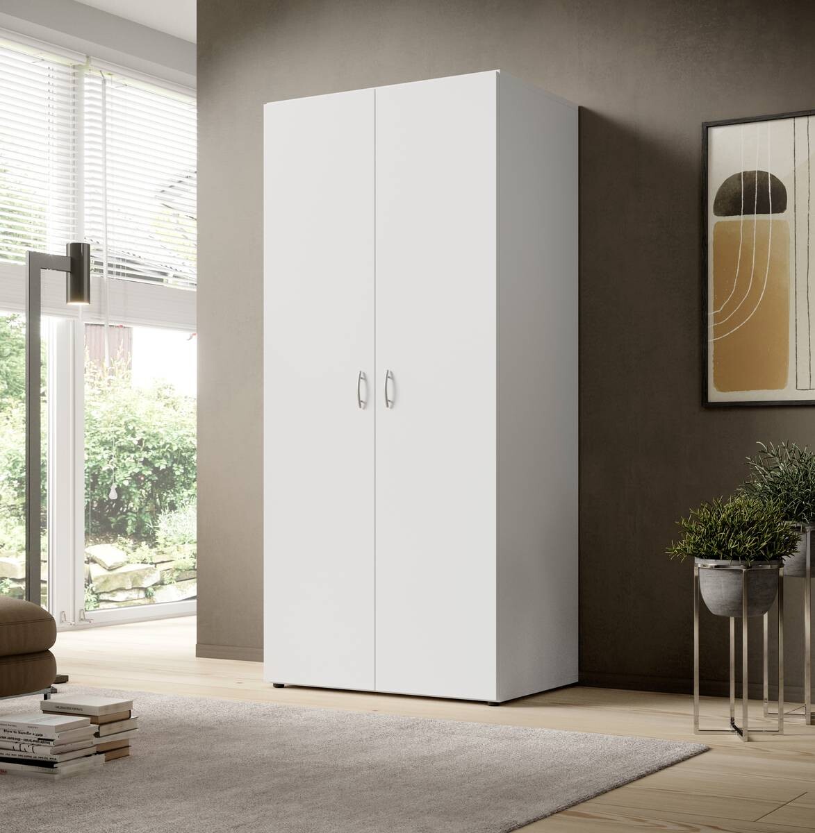 Kleiderschrank Joe weiß B/H/T: ca. 81x176x50,8 cm