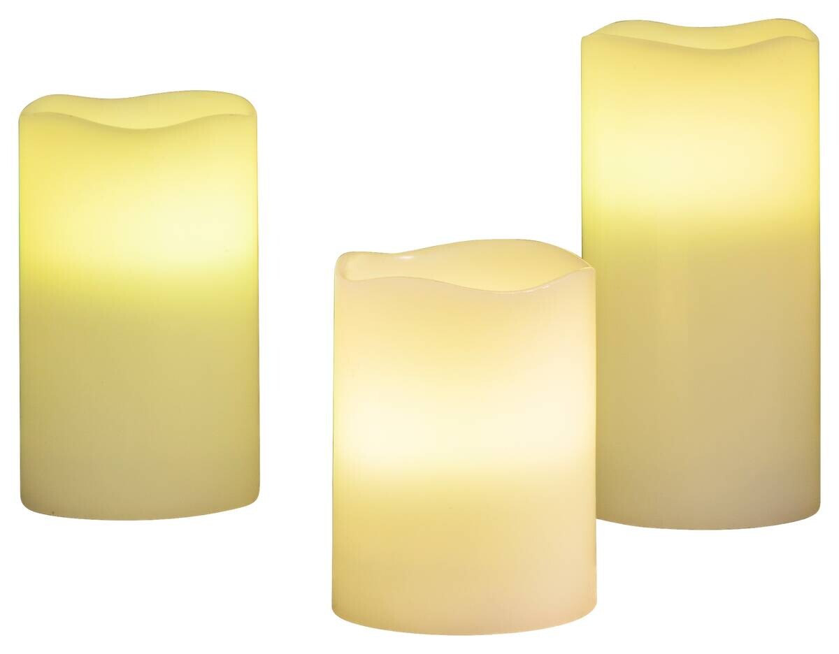 LED-Kerzen 3er Set weiß