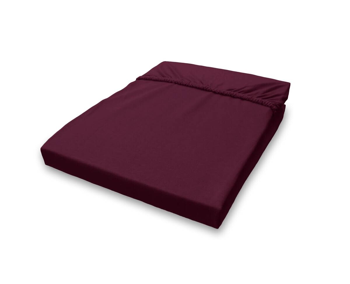 Jersey Spannbetttuch aubergine Baumwolle B/H/L: ca. 180x28x200 cm