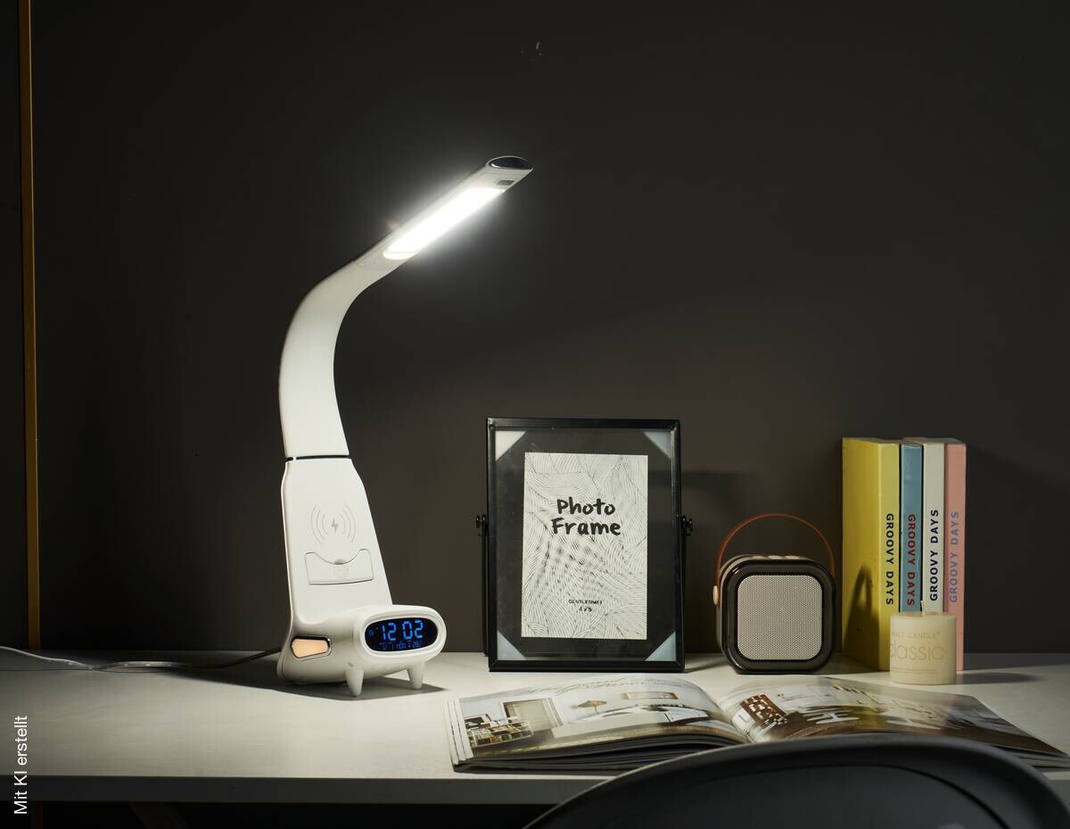 POCOline LED-Schreibtischleuchte Timon weiß B/H/L: ca. 11x9x45 cm