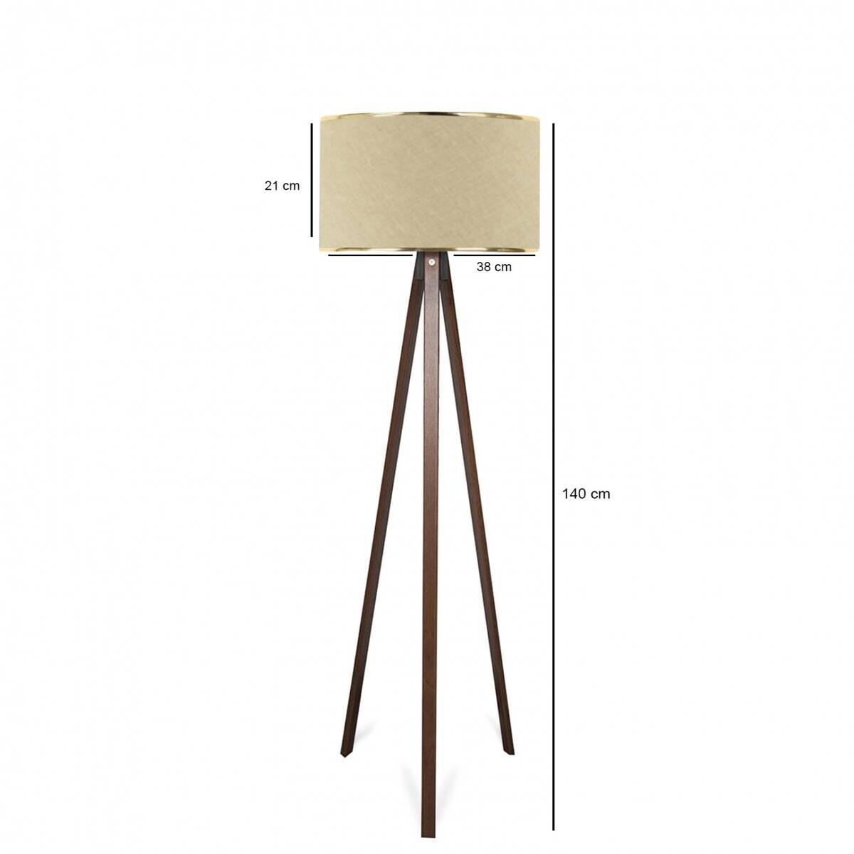 Opviq Stehlampe beige Holz B/H/T/L/D: ca. 38x140x38x38x38 cm E27 1 Brennstellen