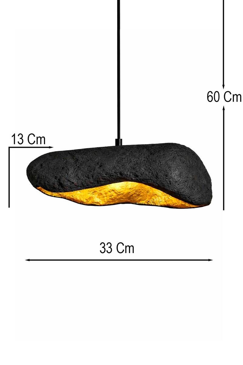 Pendelleuchte schwarz gold Beton B/H/L/D: ca. 33x60x33x33 cm E27 1 Brennstellen