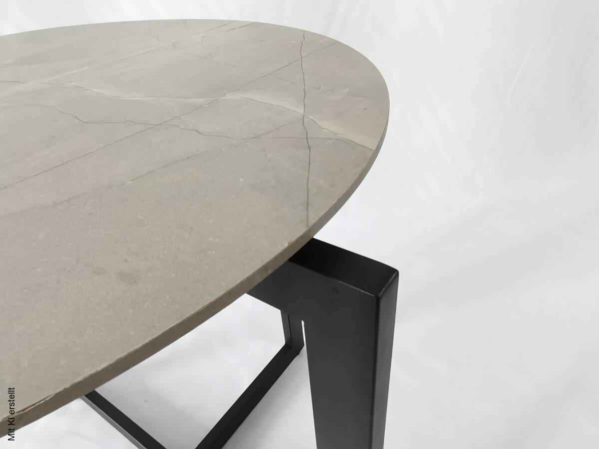 Beistelltisch Eik Marmor Optik schwarz H/D: ca. 50x45 cm