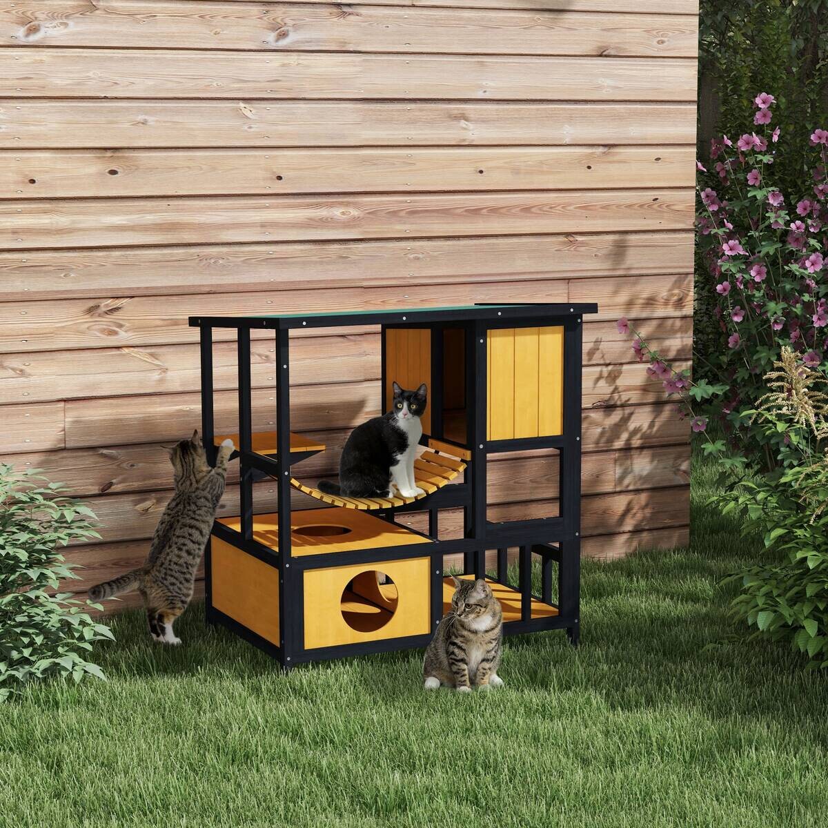 PawHut Katzen-Zubehör schwarz Polypropylen B/H/L: ca. 60x84,5x88 cm