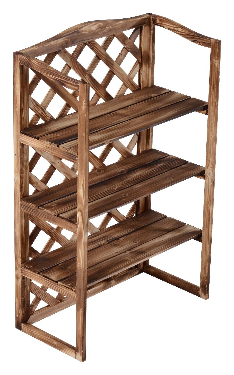 Outsunny Pflanzentreppe natur Holz B/H/L: ca. 38x120x75 cm