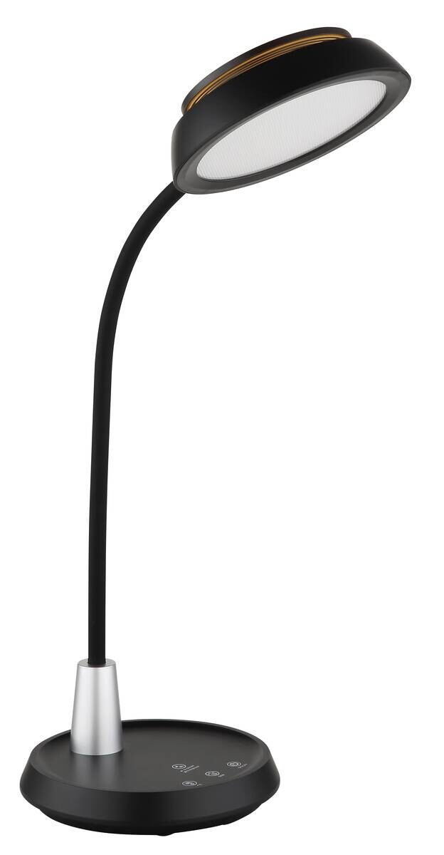 GLOBO Tischleuchte schwarz Opal silber Silikon PVC Kunststoff B/H/L: ca. 17,2x44,8x30,6 cm 1 Brennstellen