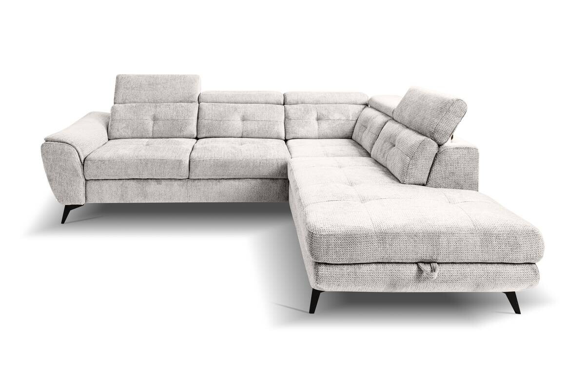 Ecksofa mit Bettfunktion und Bettkasten natur Microfaser B/H/T: ca. 274x82x231 cm