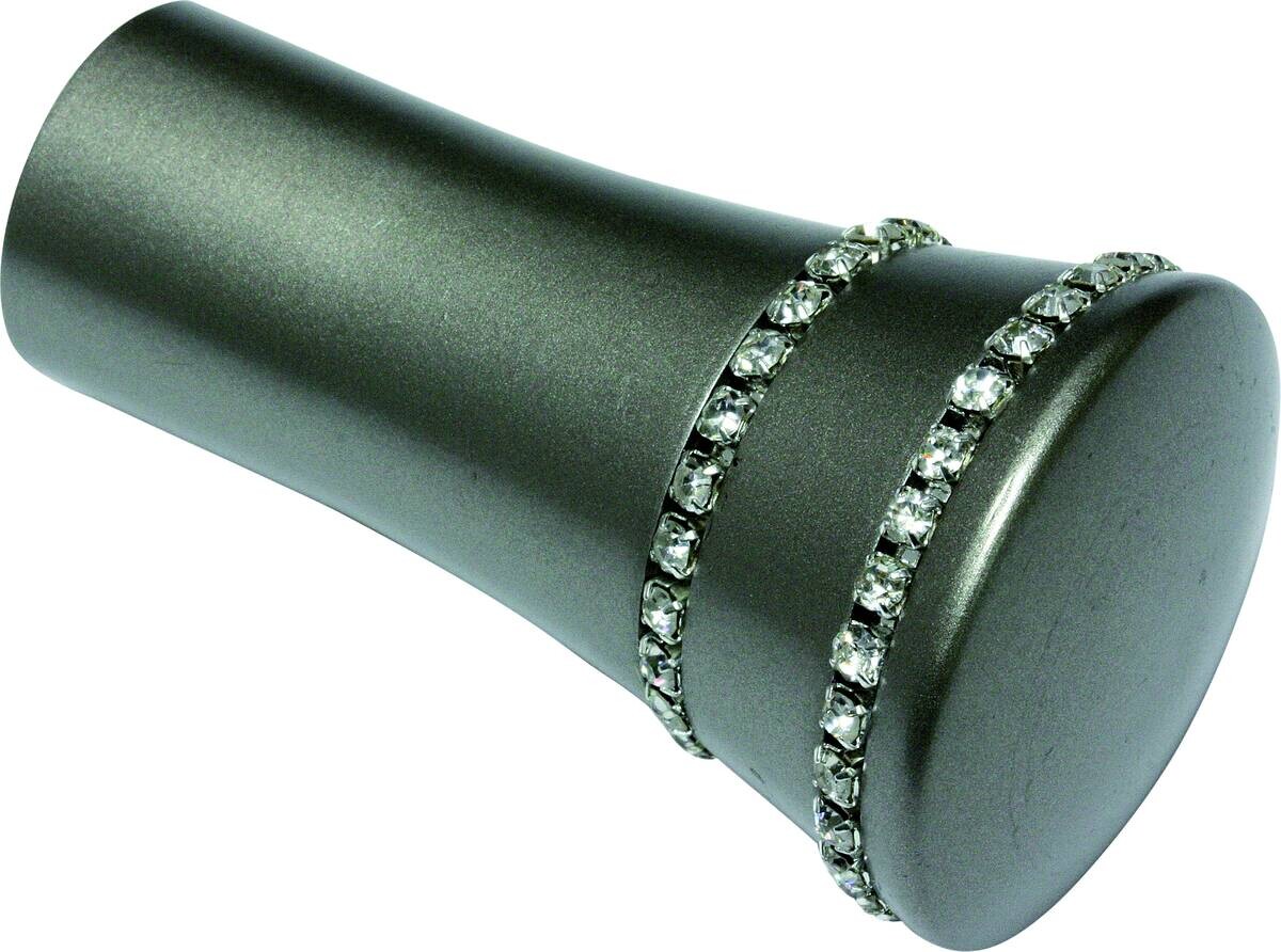 Boviva Endknopf Kristall silber Metall D: ca. 2 cm