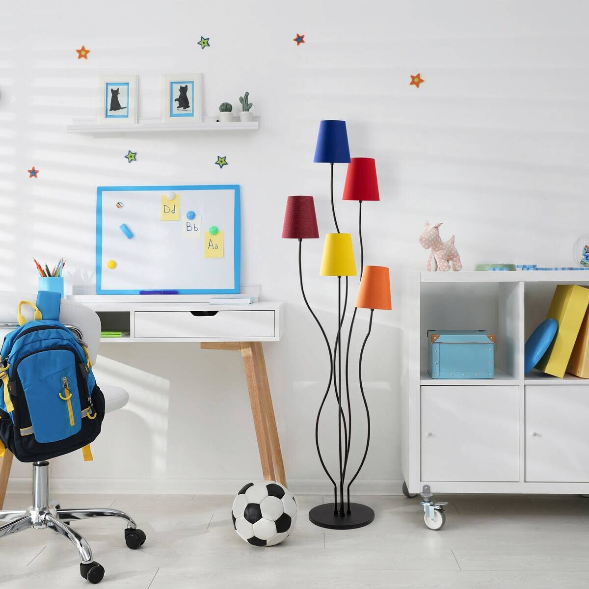 Opviq Stehleuchte mehrfarbig Metall B/H/T/L/D: ca. 44x160x44x44x44 cm E14 5 Brennstellen