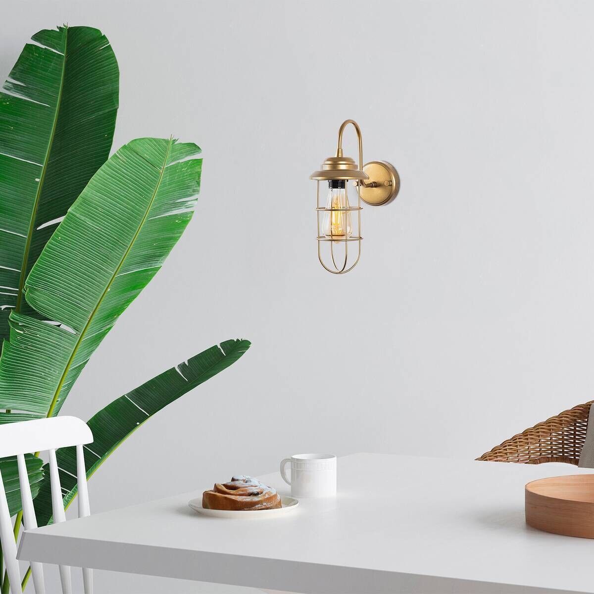 Opviq Wandleuchte gold Metall B/H/L: ca. 25x32x12 cm E27 1 Brennstellen