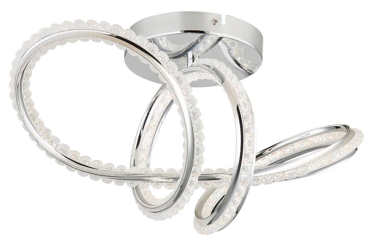 GLOBO LED-Deckenleuchte Chrom klar Metall Kunststoff B/H/L: ca. 25x25x50 cm 1 Brennstellen