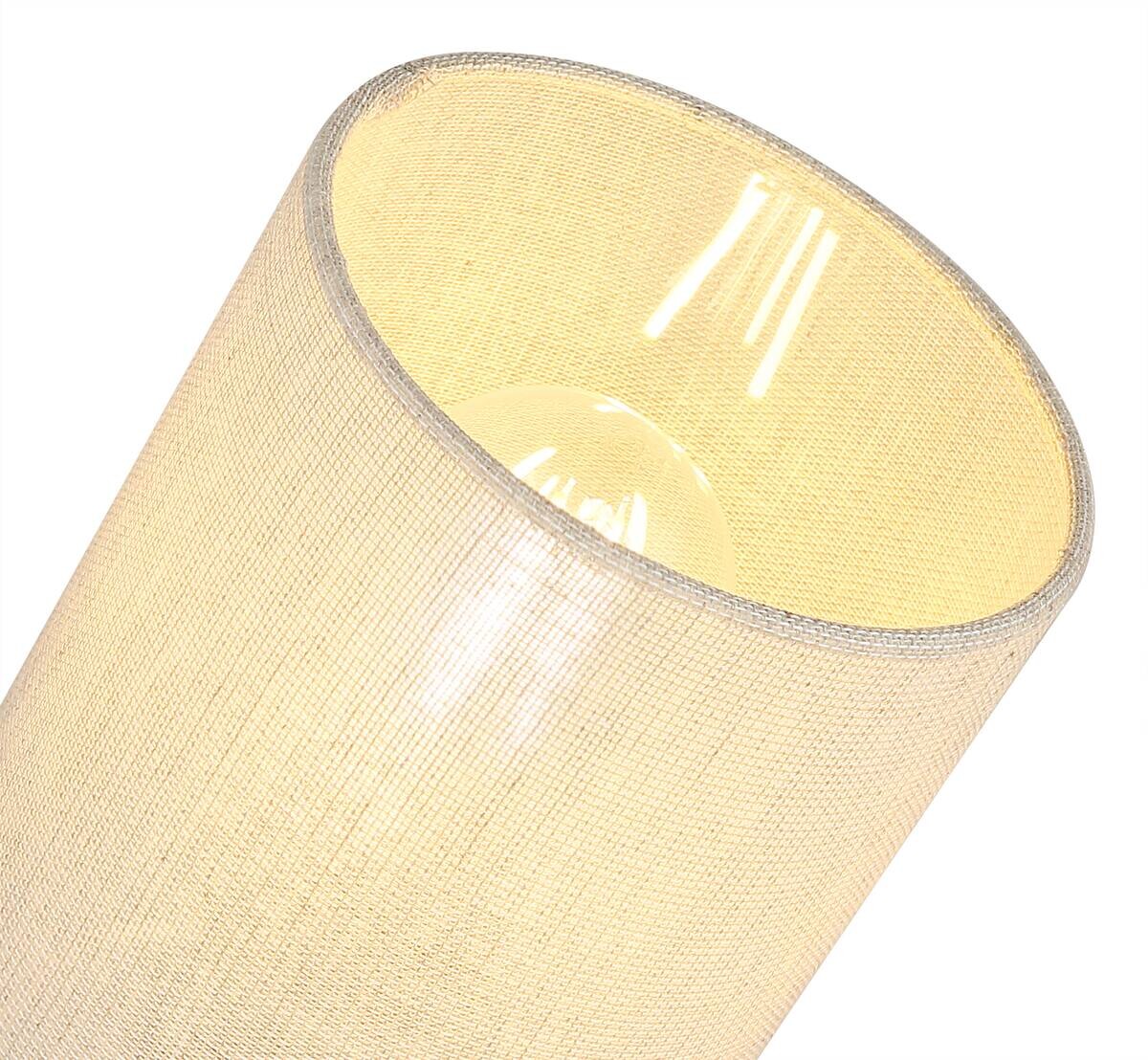 GLOBO Spot JULE braun Leinen Holz B/H: ca. 13x18,5 cm E27 1 Brennstellen