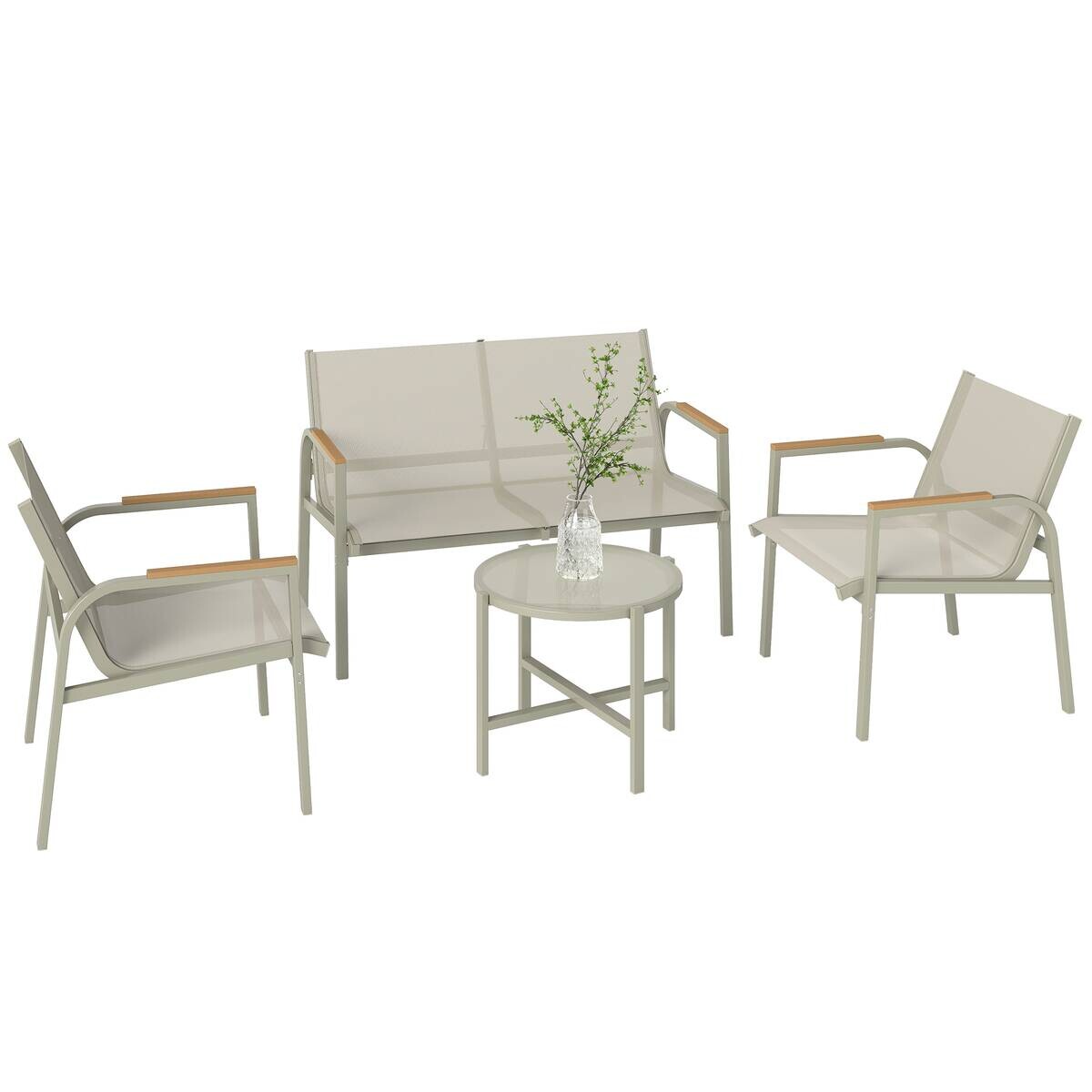 Outsunny Loungemöbel grün Textilene B/H/L: ca. 68x74x112,5 cm