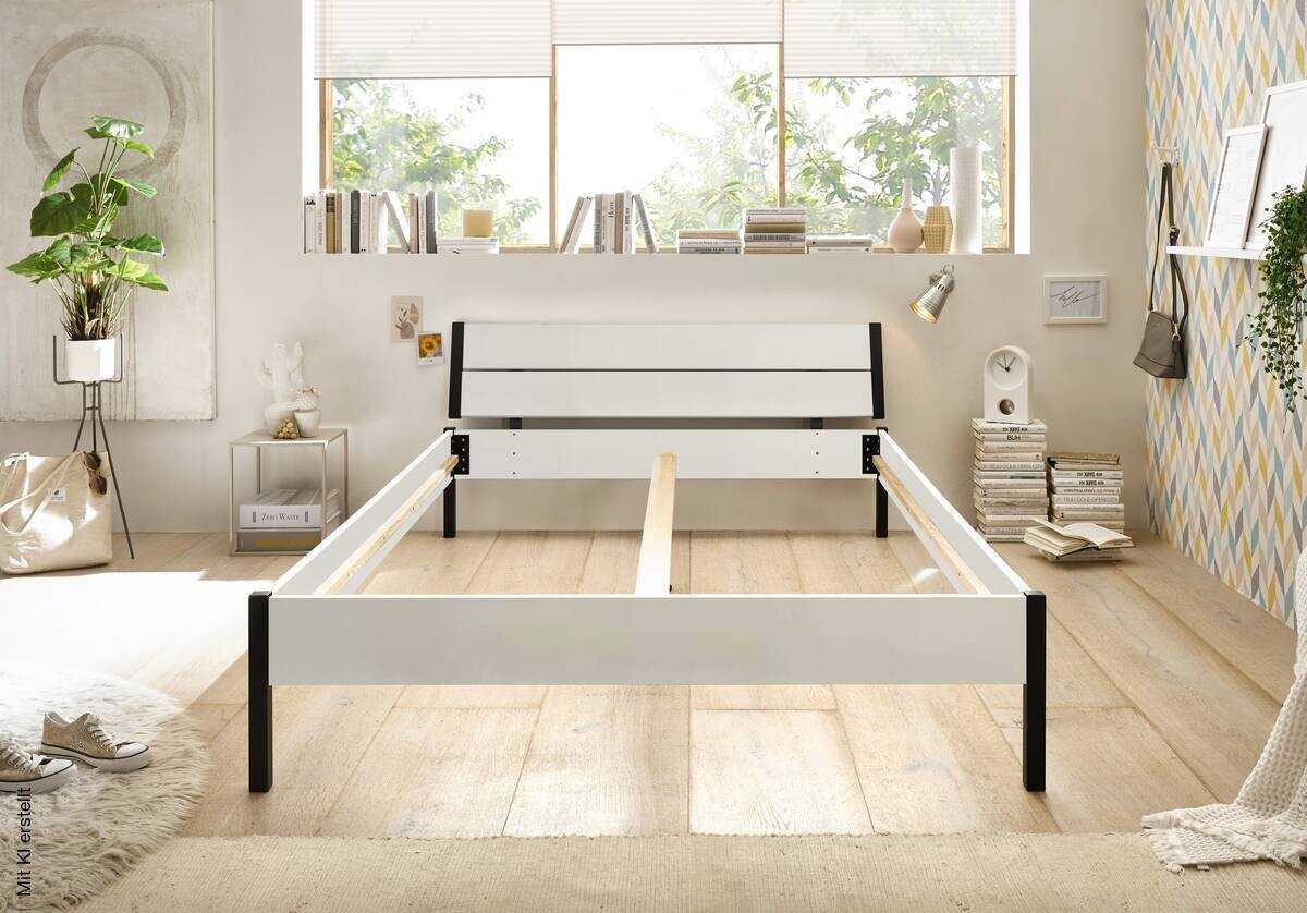 Futonbett Marseille weiß Liegefläche B/L: ca. 140x200 cm