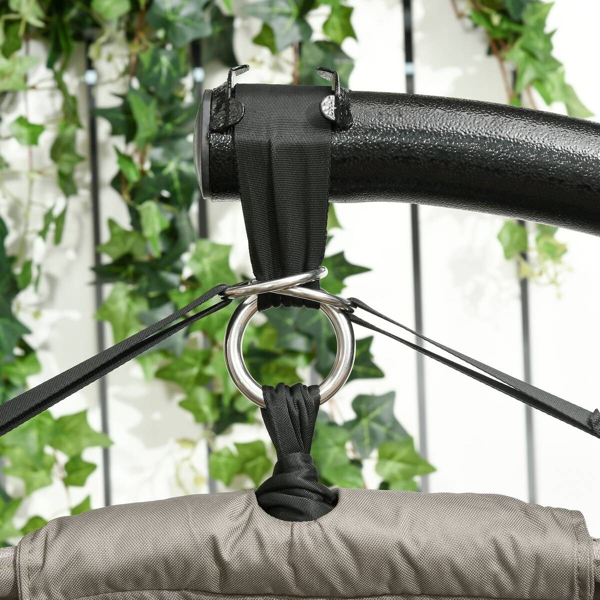 Outsunny Hängesessel mit Sitzkissen sand Polyester B/H/L: ca. 103x172x130 cm