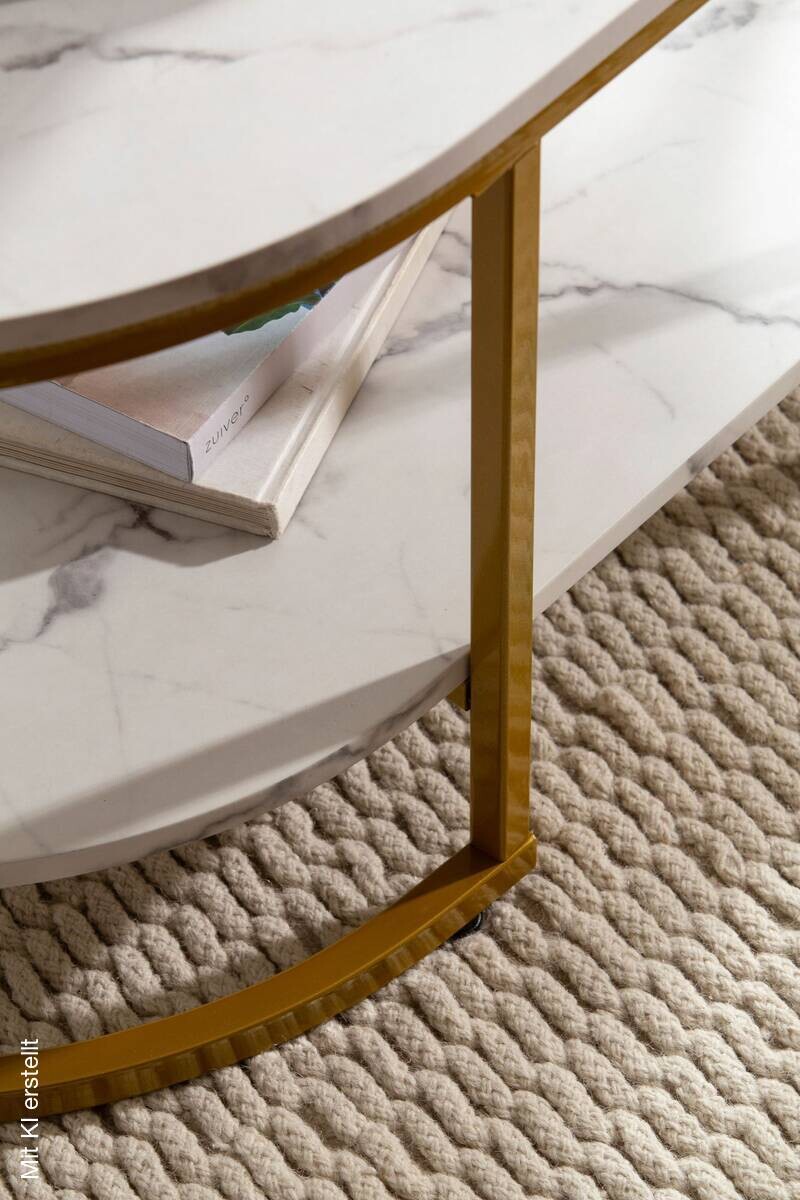 Couchtisch weiß Marmor Optik B/H/T: ca. 100x45x60 cm