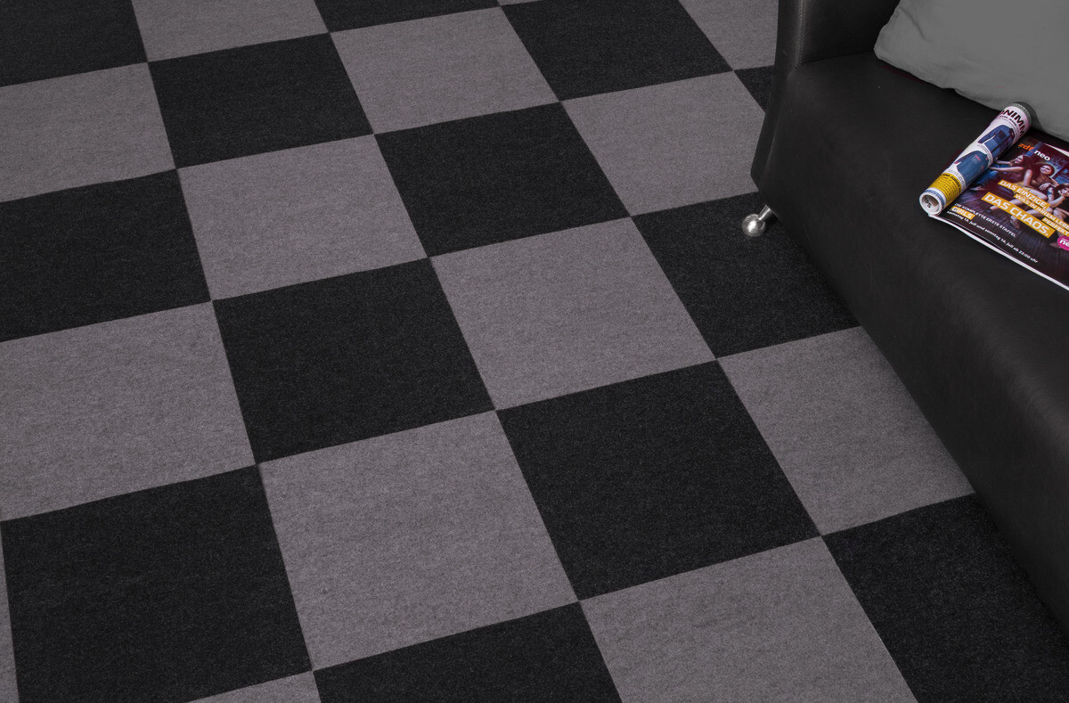 Teppichfliese Filz anthrazit B/L: ca. 40x40 cm pro Stück