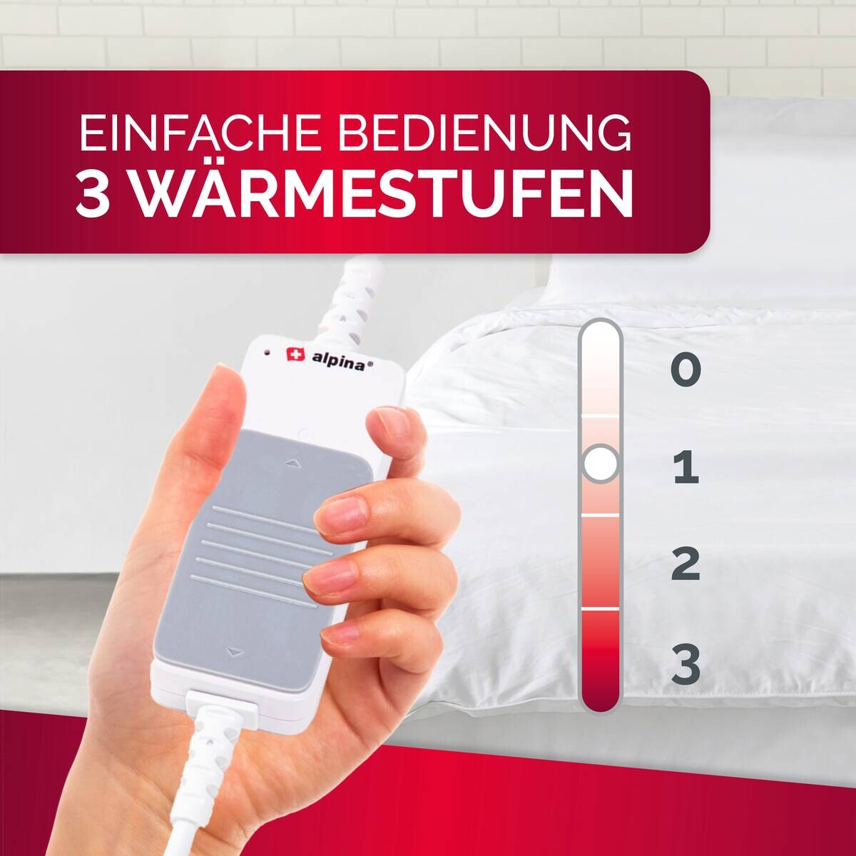 alpina Heizdecke weiß Polyester B/L: ca. 80x150 cm ca. 60 W