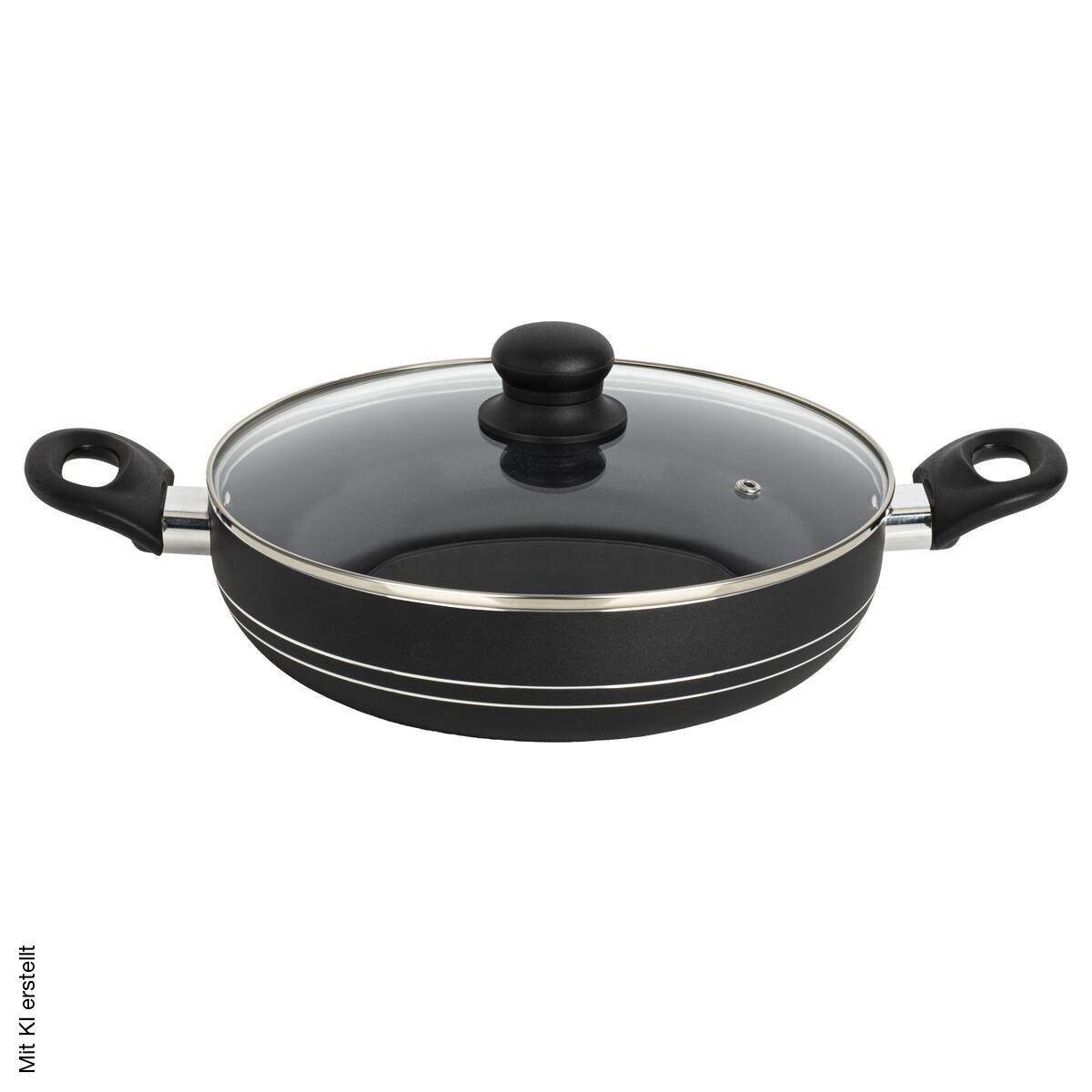 Servierpfanne schwarz Aluminium