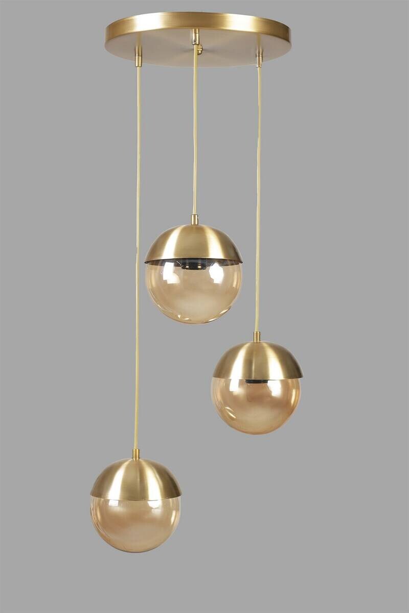 Pendelleuchte gold Metall B/H/L/D: ca. 15x70x15x15 cm E27 1 Brennstellen