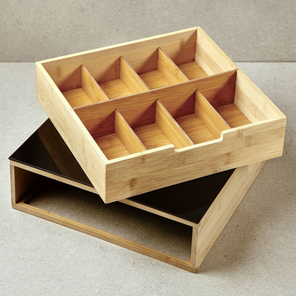 Kesper Vorratsbox mit Schublade schwarz B/H/L: ca. 31x30x10 cm