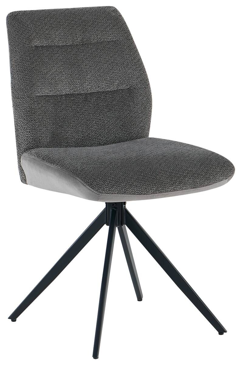 Stuhl Turin grau Webstoff Samtoptik B/H/T: ca. 48x87x50 cm