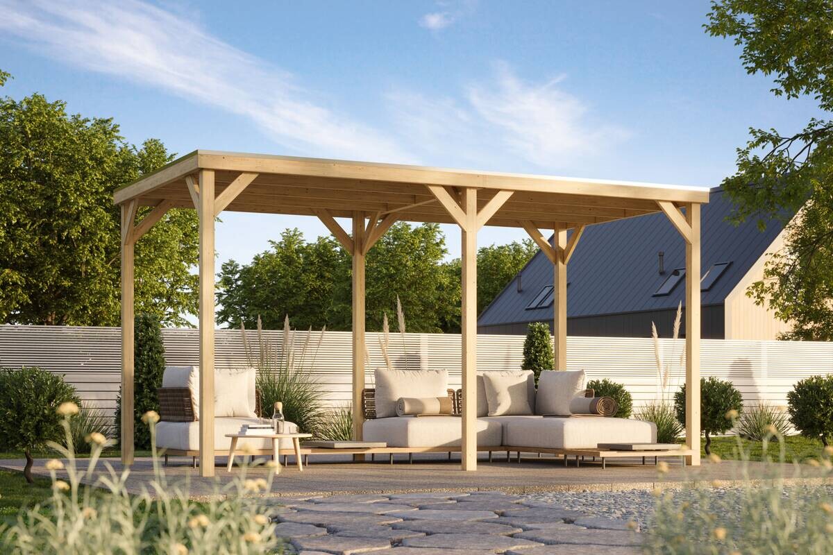 Karibu Pavillon Arizona natur Fichte B/H/T: ca. 453x243x231 cm