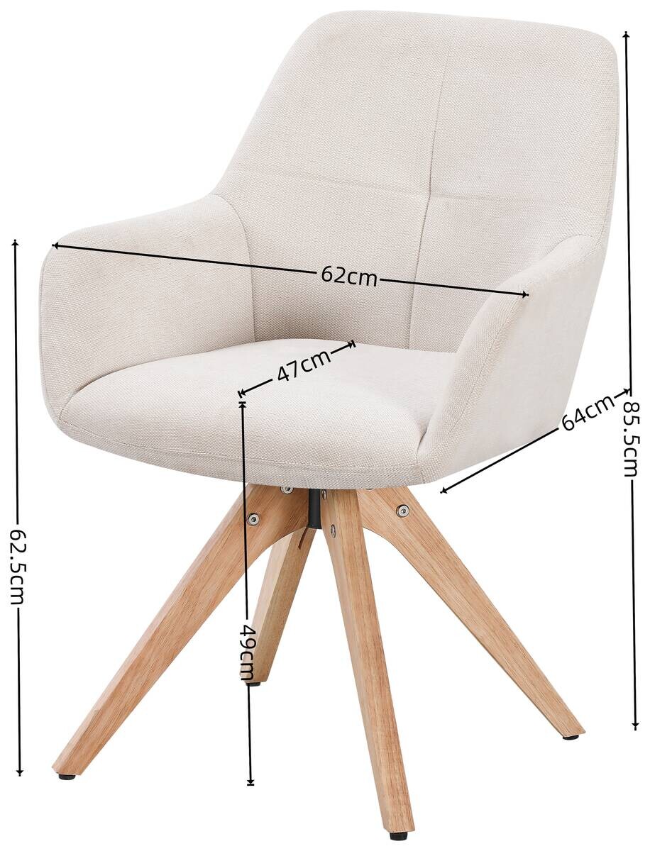 Armlehnstuhl Woody beige Webstoff B/H/T: ca. 62x85,5x64 cm