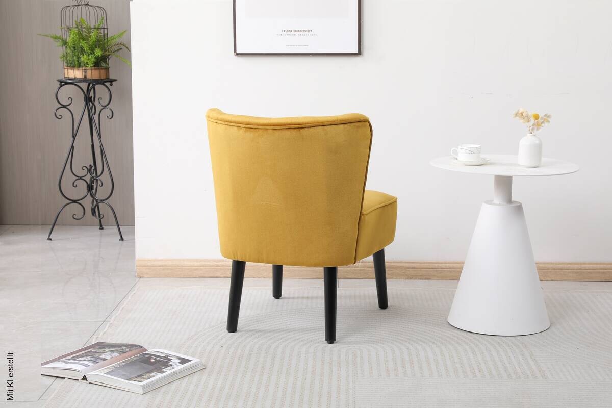 Sessel Emily gold Microfaser B/H/T: ca. 57x76x72 cm