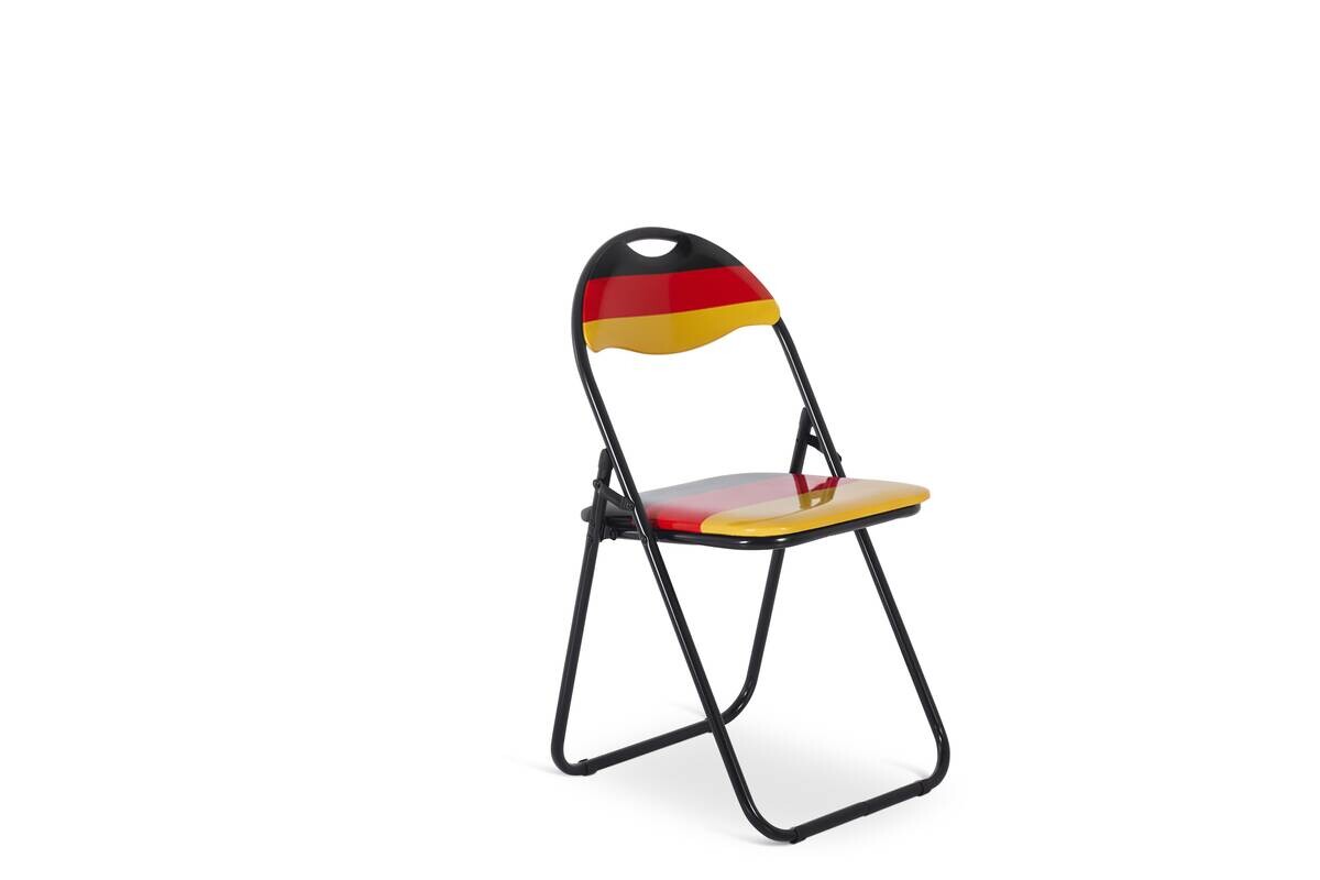 Klappstuhl Ben schwarz rot gold PVC Metall B/H/T: ca. 44,5x79,5x43 cm