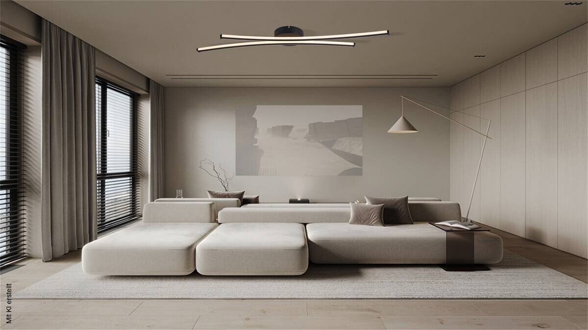 POCOline LED-Deckenleuchte Dion mattschwarz Metall Kunststoff B/H/L: ca. 15x5,5x90 cm