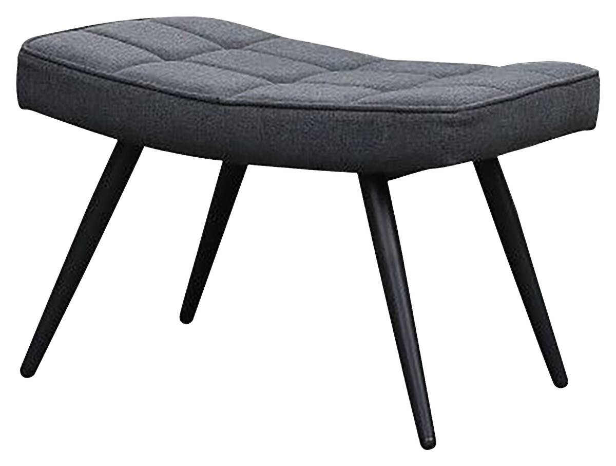 byLIVING Hocker UTA dunkelgrau schwarz Webstoff Metall B/H/T: ca. 60x39x41 cm