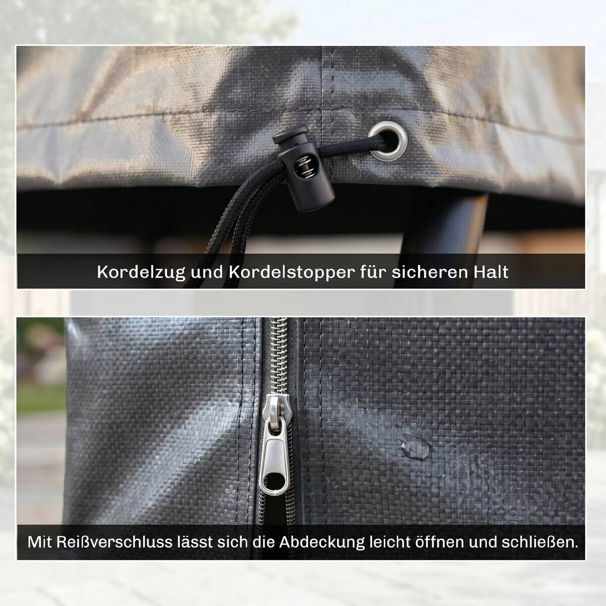 Outsunny Gartenmöbel-Abdeckung schwarz Kunststoff B/H/L: ca. 155x150x215 cm