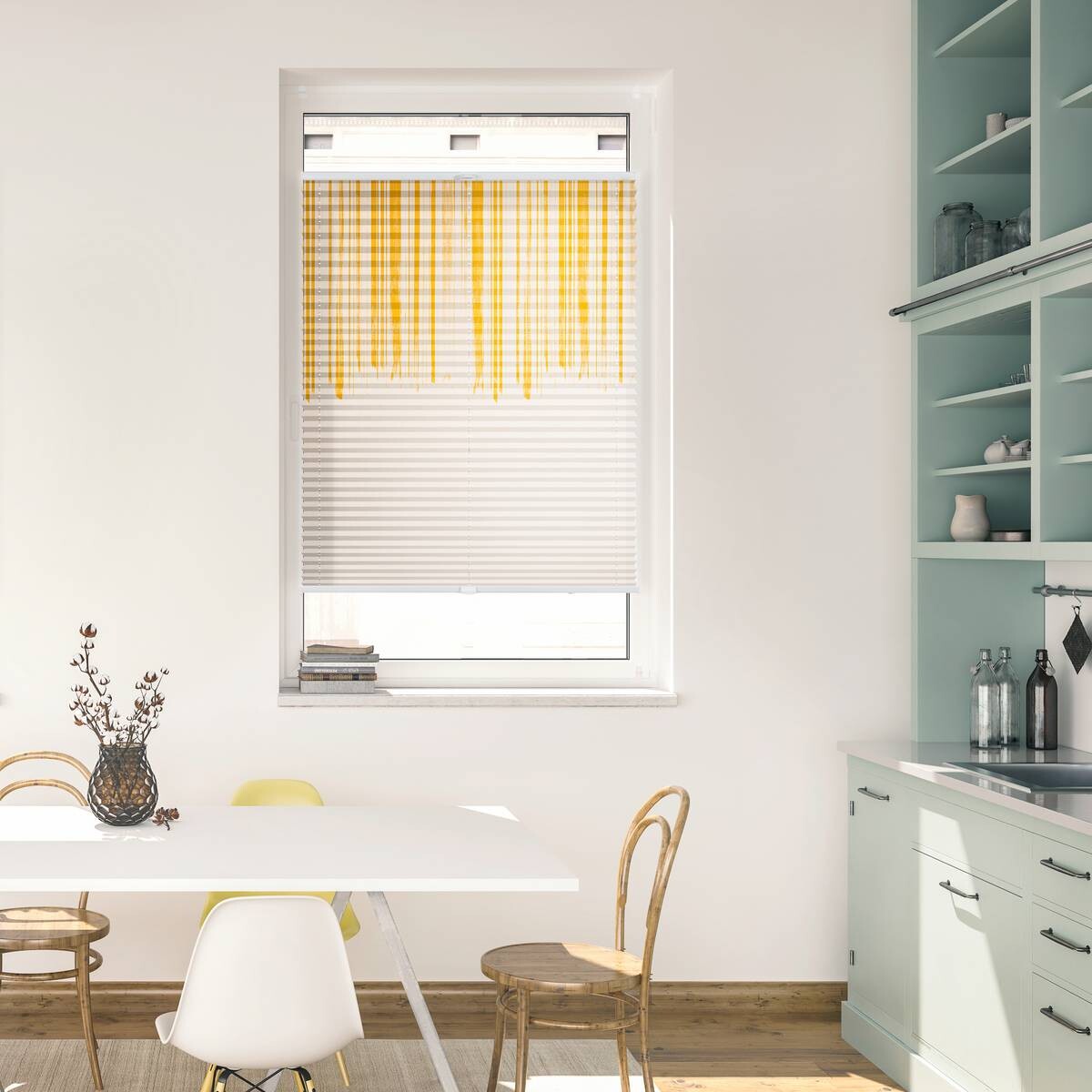 LICHTBLICK Spannplissee Flowing Honey gelb B/L: ca. 70x130 cm