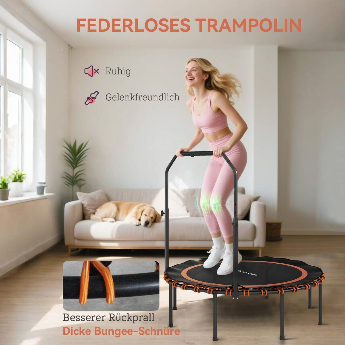 SPORTNOW Fitness Trampolin orange B/H/L: ca. 114x129x114 cm