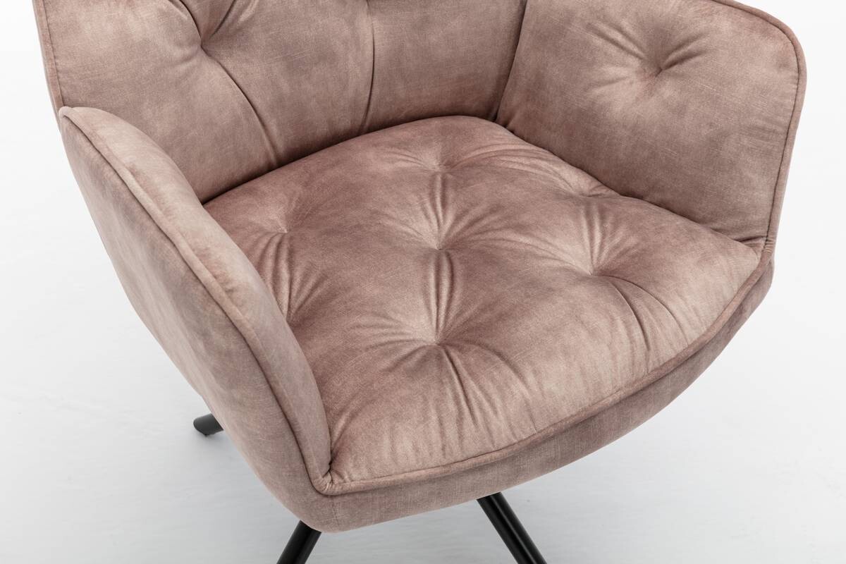 byLIVING Sessel SARINA 2er-Set beige Vintage Samt Metall B/H/T: ca. 59,5x89x62 cm