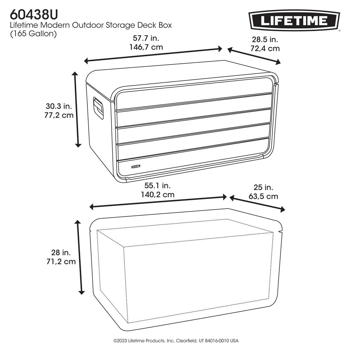 Lifetime Kissen- & Auflagenbox Space grau Kunststoff B/H/L: ca. 146,7x77,2x72,4 cm