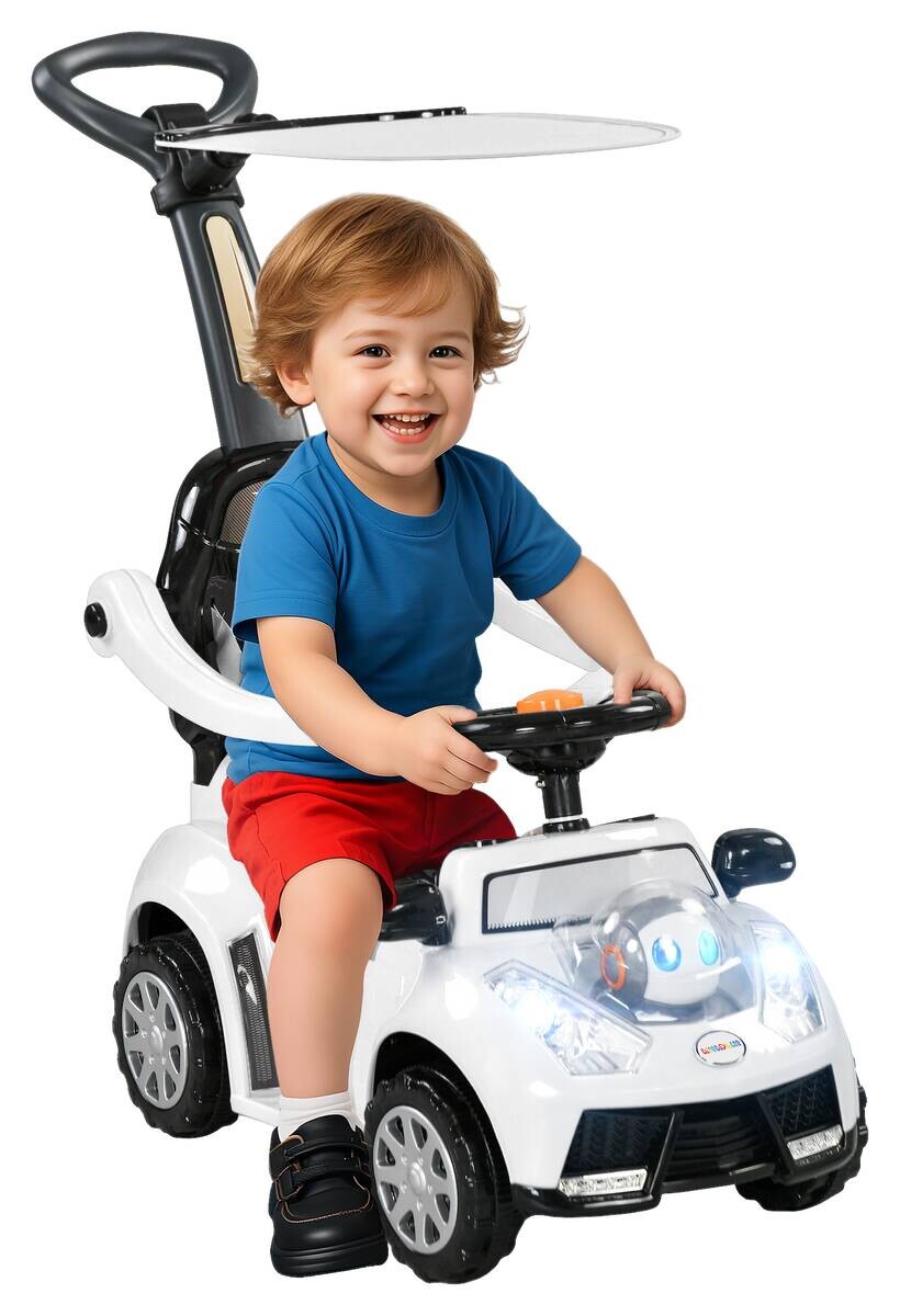 AIYAPLAY Baby-Schiebeauto weiß B/H/L: ca. 39x90x96 cm