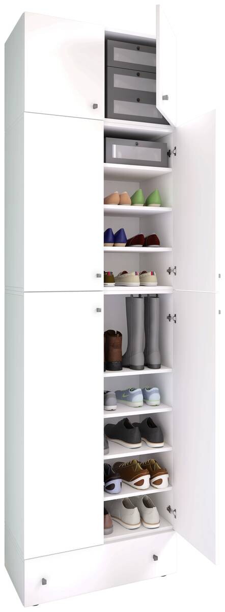 Schuhschrank Lona weiß B/H/T: ca. 70x240x39 cm
