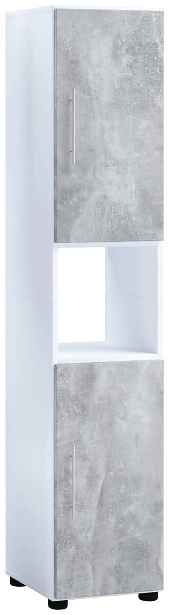 Hochschrank Flandu Beton Optik weiß B/H/T: ca. 31x160x32 cm