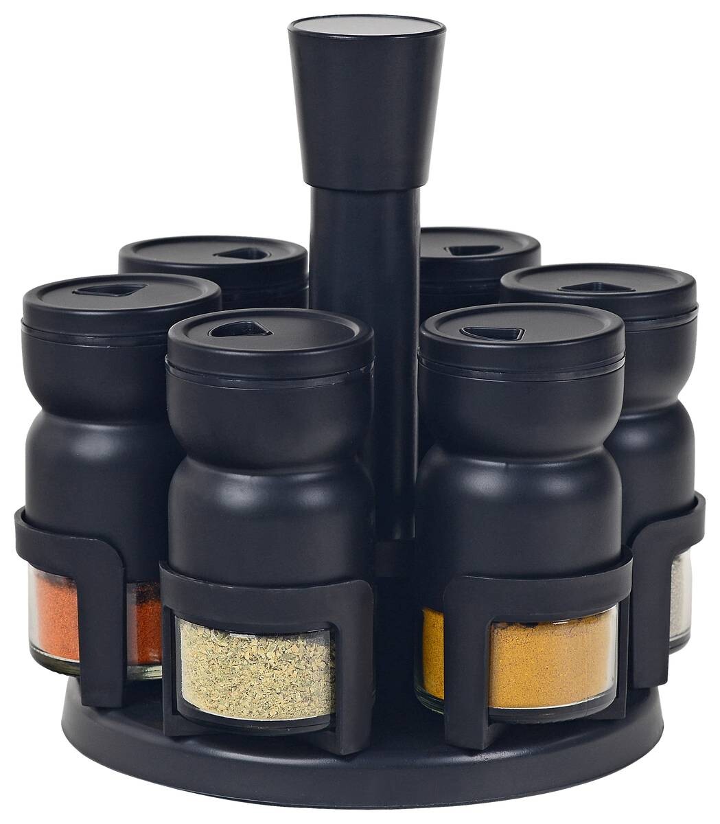 SCHÄFER Gewürzstreuer schwarz Glas B/H/L: ca. 18x20,8x19,7 cm