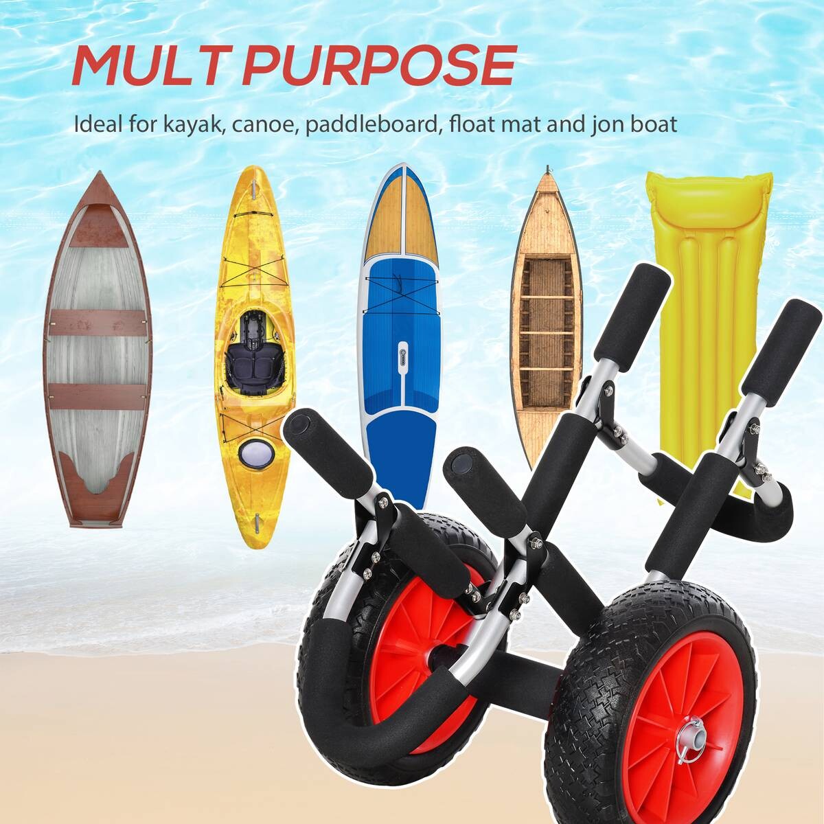 HOMCOM Surfwagen schwarz Aluminium